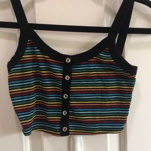 rainbow cropped tank top